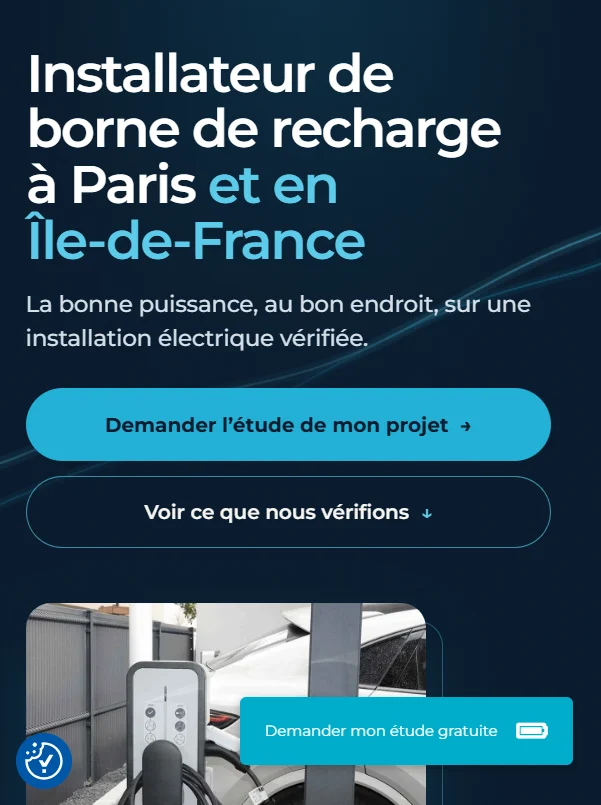 Nouveau hero mobile D.WATT avec le titre, la demande d’étude et le visuel