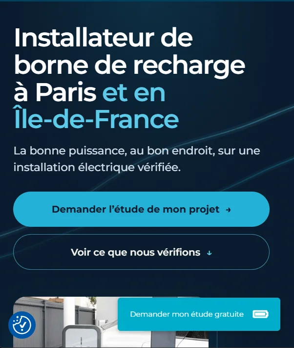 Nouveau haut de la page de service D.WATT sur mobile, avec le bouton « Demander l’étude de mon projet ».